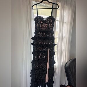 Black Lace Maxi Dress NWT